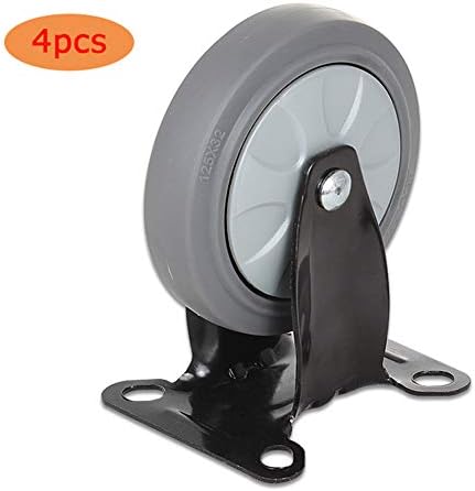 Heavy Duty Rubber Swivel Caster Wheels, Furniture Casters, Industrial Transport Casters, Size (4inch/100mm, 5inch/Mm) 4 Packs - Grey