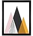 MotivatedWallArt Mid Century Modern Art Print Midcentury Minimalist Modern Mountain Geometric Print Black Gold Textures Poster Contemporary Wall Art for Living Room Bathroom 8x10 Unframed Artwork
