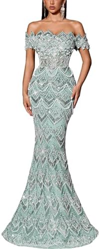 aries prom dresses Aries Tuttle Gold Shiny Mermaid Sequined Beadded Wedding Party Evening Dress  Prom Gown Lace-up at Amazon Women's Clothing store