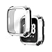Falandi 3 Packs Screen Protector Case Compatible for Fitbit Versa, Ultra Slim Soft Full Cover Case for Fitbit Versa Face Cover Silver Black Clear (Classical 3-Pack)