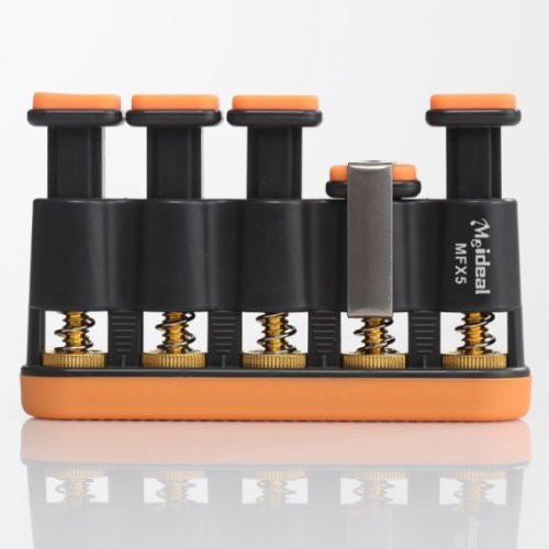 Grey Variable Tension Hand Finger Exerciser Grip Trainer for Ukulele/Guitar/Bass/Piano/Saxophone/Violin/String/Wind Instrument
