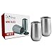Shatterproof Stainless Steel Stemless Wine Glasses with Lid (Set of 2)- 14 oz- No Sweat, Sleek Double Wall Insulated Design- Premium Unbreakable Party Cups- Steel Wine Cup Gifts for Christmas-