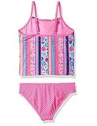 Ángel playa Little Girls 'juego de ganchillo Ruffle Tankini impreso