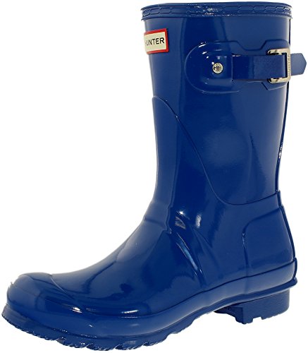 Hunter Women's Original Short W Gloss Azure Mid-Calf Rubber Boot - 8M
