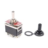 WINOMO Heavy Duty Toggle Switch Flick ON/OFF/ON Car Dash 12V DPDT with Waterproof Cap