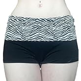 Best Rose Women's Mini Fold Over Shorts Zebra Cheetah Lounge Low Rise Patchwork Pajamas Y2K Skinny Sexy Casual Shorts