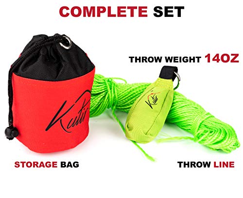 Kutir Throw Weight and Line Kit with Storage Bag 14 OZ 600D Pouch, 150 Foot Polyethylene Easter Rope for Arborists, Best for Tree Climbing, High Limb Throwing