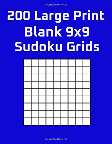 200 large print blank 9x9 sudoku grids martin gill 9781708460297 amazon com books