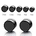 2pcs 14MM Magnetic Black Circle Stud Earrings for Men Women Non-Piercing Clip On Fake Cheater Ear Gauges