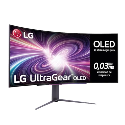 LG UltraGear OLED 45GS96QB 45 Gaming Monitor, 21:9 Curved (800R), WQHD (3440 x 1440), OLED, 240Hz, 0.03ms (GtG), G-Sync, FreeSync Premium Pro, 14W Speaker, USB-C (65W), HDMI 2.1
