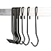 Flammi 20 Pack Pot Rack Hooks Rustproof Black Finish Steel S Hanging Hooks for Kitchen Utensils Cookware Pan Plants Towels Clothes