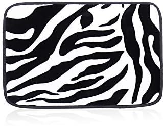 Pragovle 16X24inch Non-Slip Memory Foam Indoor Mat for Bathroom Bedroom and Livingroom Rugs Carpet (Zebra)