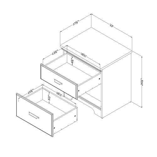 South Shore Versa 2-Drawer Nightstand-Royal Cherry