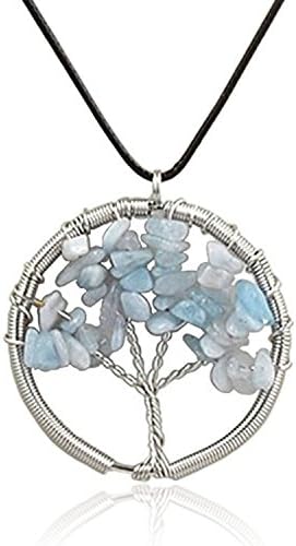PearlPlus Fashion Gemstone Tree of Life Eternal Diffuser Pendent Necklace