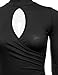 NINEXIS Women's Long Sleeve Mock Neck Keyhole Shirred Top