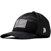 Branded Bills Vintage Old Glory PVC Curved Performance Hat for Men | USA Vintage Flag, Adjustable Velcro Water Resistant Baseball Cap for Golf Hat