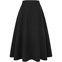 スカート KOLEAT Fluffy ver winter warm flare long skirt black KLWYFLS Choies Women's High Waist A-line Flared Long Skirt Midi