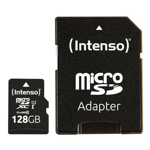 Intenso Premium microSDXC 128GB Class 10 UHS-I Speicherkarte inkl. SD-Adapter (bis zu 90 MB/s), schwarz
