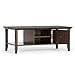 SIMPLIHOME Bedford SOLID WOOD Universal TV Media Stand, 53.9 inch Wide, Living Room Entertainment Center, Storage Cabinet with Glass Doors, for Flat Screen TVs up to 60 inches in Dark Tobacco Brown