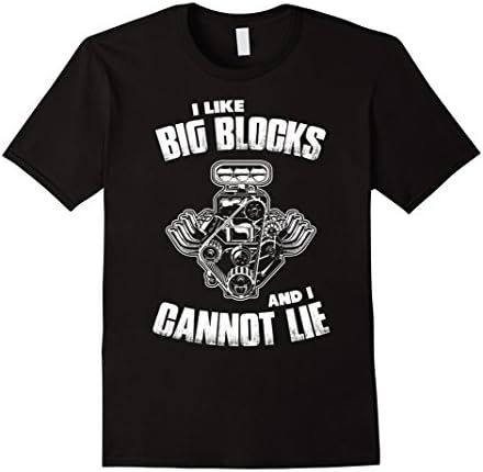 Men's Funny Car Guy T-Shirt - I Like Big Blocks and I Cannot Lie 2XL Black