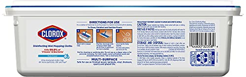 CLOROX DISINFECTING WET MOPPING CLOTHS, RAIN CLEAN, 24 WET REFILLS (PACKAGE MAY VARY)