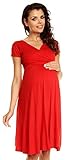 Zeta Ville - Women's Maternity Wrap V-neck Summer Dress - Short Sleeves - 108c