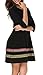 THANTH Womens 3/4 Sleeve A-Line Embroidered Loose Casual T-Shirt Tunic Dress Black XL