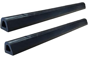 WarehouseWiz Rubber Dock Bumpers, Set of x2, Size 24" x 2” x 2", Impact-Resistant D-Shape Bumpers, Edge Guards Guard Protecto