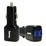 Hama USB Car Charger AutoBahn2 (24W/4.8 Amp, 2 Ports) for iPhone 6 / 6 Plus, iPad Air 2 / mini 3, Galaxy S4, S5, S6 / S6 edge, edge+, S7, S7 edge and More