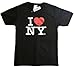 I Love NY New York Kids Short Sleeve Screen Print Heart T-Shirt Black Medium