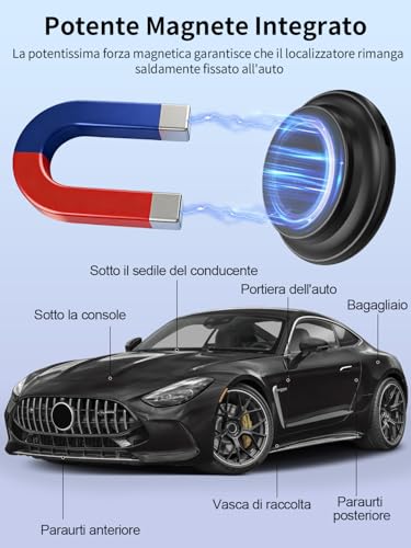 Car GPS Tracker, Magnetic GPS Trackers Compatible with iOS and Android, No Subscription, Global Positioning, IP67 Waterproof, Up to 365 Days Runtime, for Car/Motorcycle/Keys