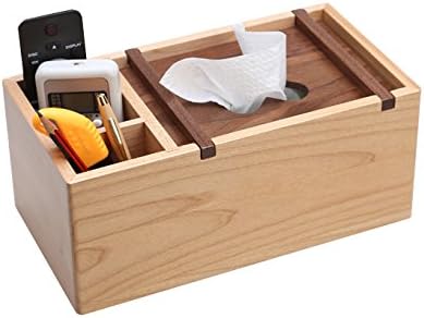 Fashion Eco-friendly Solid Wood Multifunctional Tissue Boxes European Vintage Style Creative Tissue Boxes with Storage Boxes (Large)