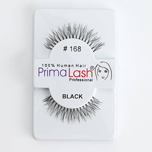 100% Human Hair False Lashes by PrimaLash Professional STYLE #168, Handmade Strip Lashes