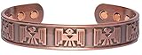 Thunderbird Solid Copper Phoenix Magnetic Therapy Celtic Cuff Bracelet 2000 Gauss Each Magnet