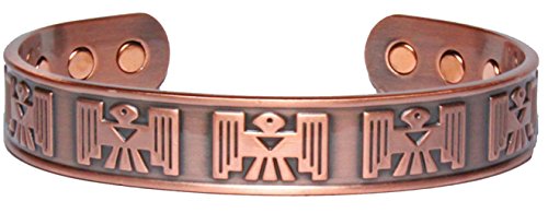Thunderbird Solid Copper Phoenix Magnetic Therapy Celtic Cuff Bracelet 2000 Gauss Each Magnet