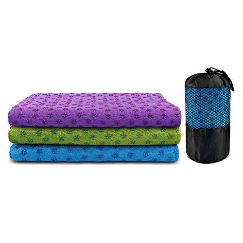 image for Leyeet Yoga Mat Towel Microfiber No-Slip Yoga Mat Cover Towels Sweat A