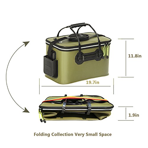 EVA Fishing Bucket Collapsible Portable Waterproof for Camping Hiking Water Container Pan Car Wash Basin Bait bucket Tackle Storage Bags Boxes Water Storage Bucket Organizers on Boat Backpacking