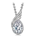 Qianse Teardrop Clear SWAROVSKI ELEMENTS Crystal Pendant Necklace For Women Wedding Jewelry