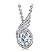 QIANSE Angel's Wings Pendant Necklace Clear Swarovski Crystals Bridal Necklace Jewelry for Women Christmas Gifts Birthday gifts for women Girls Gifts for Girlfriend Wife Daughter