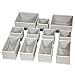 DIOMMELL Foldable Cloth Storage Box Closet Dresser Drawer Organizer Fabric Baskets Bins Containers Divider for Clothes Underwear Bras Socks Lingerie Clothing,Set of 11 Grey 245