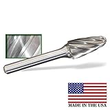 SF-3 NF Tree Shape End Tungsten Carbide Burr - Aluminum Cut - Made in USA