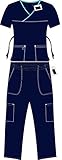 G Med Womens New Design Printed Mock Wrap Back Tie 2 Pockets Scrub Top