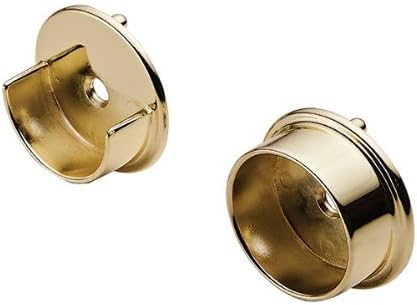 Synergy Collection Wardrobe Tube Support, 1 Pair for 1 5/16" Diameter Closet Rod (Zinc, Polished Brass)