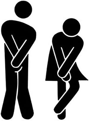 HongXander Cute DIY Man Woman Washroom Public Toilets Toilet WC Removable Wall Sticker Family Decor (Black B)