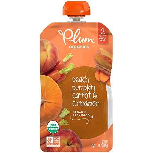 Plum Organics Baby Food Pouch Stage Peach, Pumpkin, Carrot