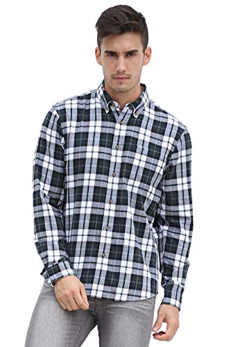 Broadlands Men's Long-Sleeve Casual Custom-Fit Flannel Shirt