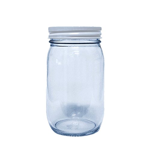 12 Pack Clear Glass Old-Fashioned Jars With Metal Lid (with seal) 16oz