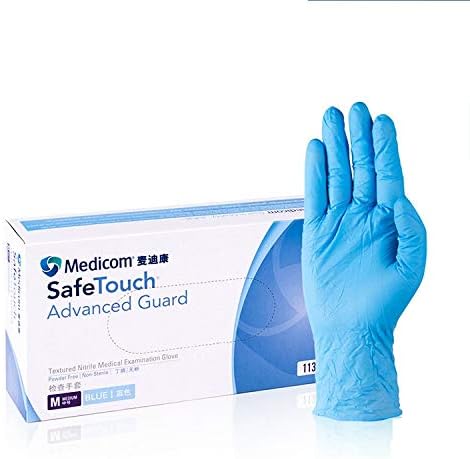 100pcs Medical Nitrile Disposable Gloves, Powder Free Latex Free Food Grade PVC Gloves (Sky Blue, S)