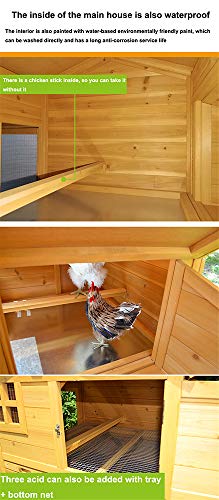 JHKGY Hühnerstall,Ark House Geflügel Run Nistkasten,Großer Hölzerner Außenkaninchen-Hühnerstall,Mit Lüftungstür… – Bild 6