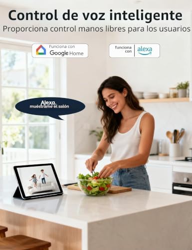 Câmara de vigilância WiFi interior, câmara FHD 1080P para bebés/animais de estimação com deteção de movimento e som AI, visão noturna, áudio bidirecional, app, Alexa e Google Home, pack de 4